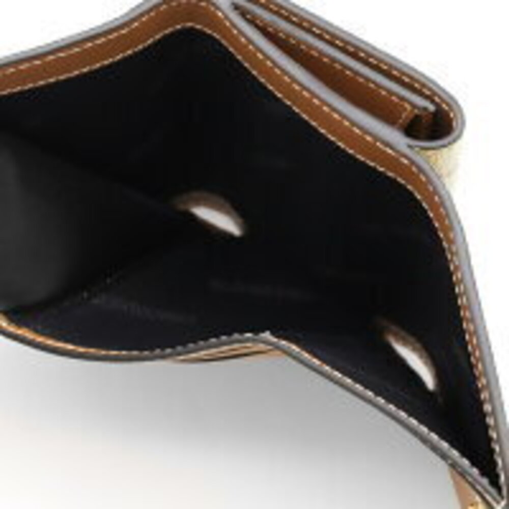 Burberry Wallet Trifold Multi Beige Check Brown Briar Lark